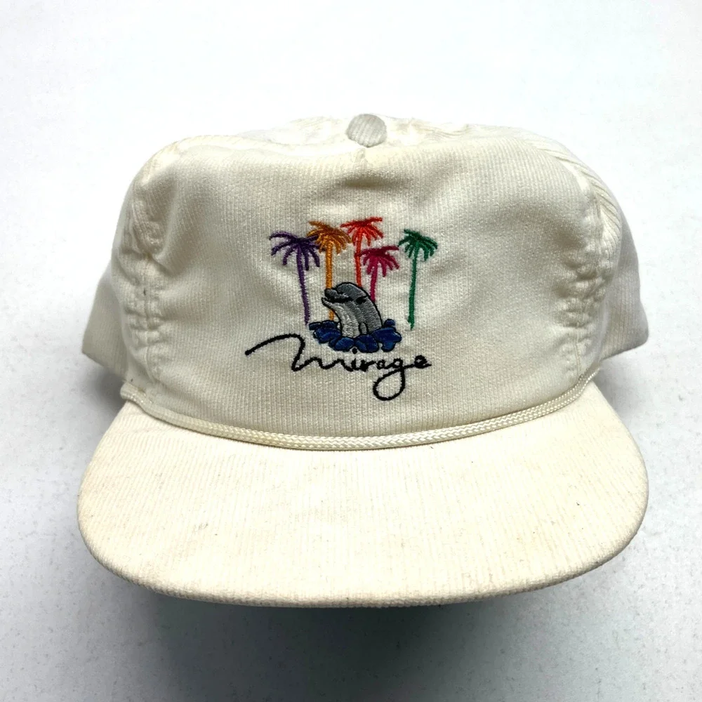 Vintage Mirage Resort Casino Hotel Adjustable Hat Cap Las Vegas White